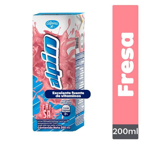 Leche Fresa Alpina Caja X 200 Ml Alpina
