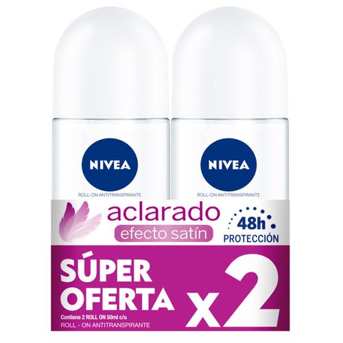 Desodorante Nivea Roll On Aclarado Satin 2 Und 50 Ml Precio Especial Bdf