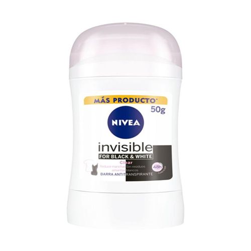Desodorante Nivea Invisible Black&White Clear 2 Barras 50Gr Pre Bdf