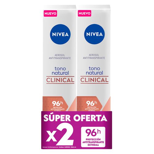 Desodorante Nivea Clinical Tono Natural Super Oferta 2 Und 150 Ml Aerosol Bdf