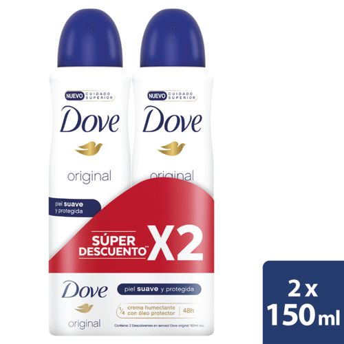 Desodorante Dove Aerosol Original 2 Unidades X 150 Ml Precio Especial Unilever