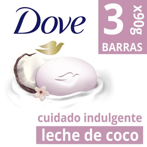 Jabón Dove Leche Coco 90 Gr X 3 Unidades Unilever