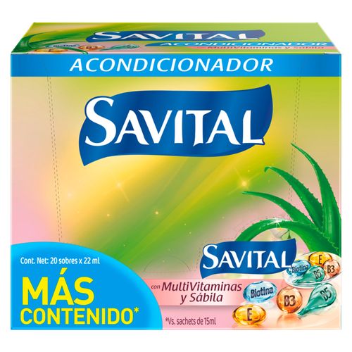 Acondicionador Savital Multivitaminas Caja X 20 Sobres 25 Ml Unilever