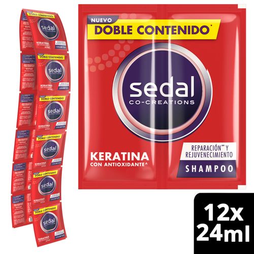 Shampoo Sedal Keratina Antio 24 Ml Caja X 12 Sobres Unilever