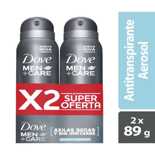 Desodorante Dove Aerosol Clean Comfort X 2 Unidades 89 Gr C/U Precio Especial Unilever
