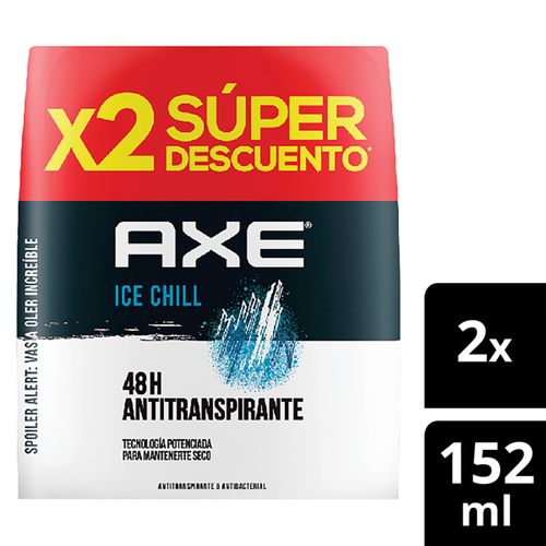 Desodorante Axe Deo Aplicador Ice Chill Frasco X 152 Ml 2 Ud Unilever