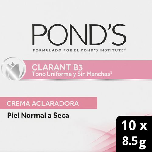 Crema Ponds Clara B3 Seca Displey X 10 Sobres 8.5 Gr Unilever