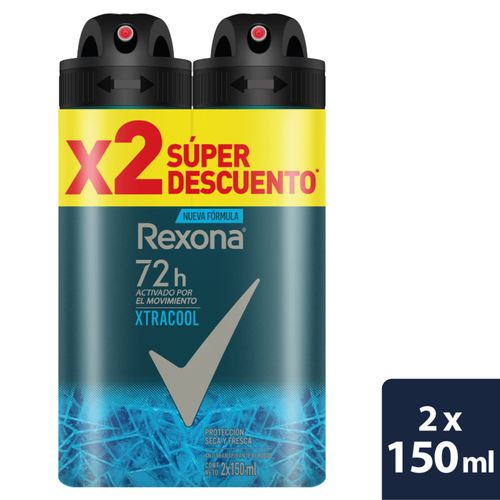 Desodorante Rexona Aerosol Xtracool 150 Ml 2Und Precio Esp Unilever