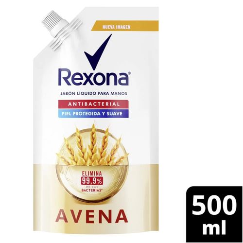 Jabón Líquido Rexona Antibacterial Avena Doypack X 500 Ml Unilever