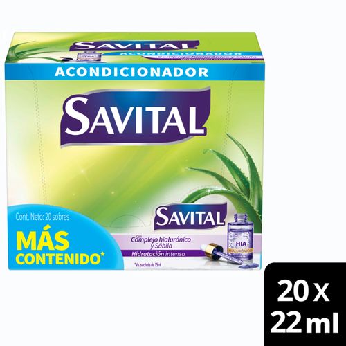 Acondicionador Savital Hialurónico Caja X 20 Sobres Unilever