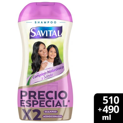 Shampoo Savital Hialuronico 510Ml + Acondicionador 490 Ml Unilever