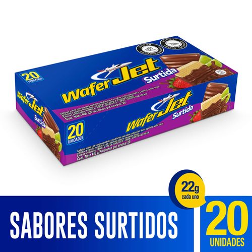 Chocolatina Wafer Jet Surtida Barra Displey 20 Unidades Nutresa