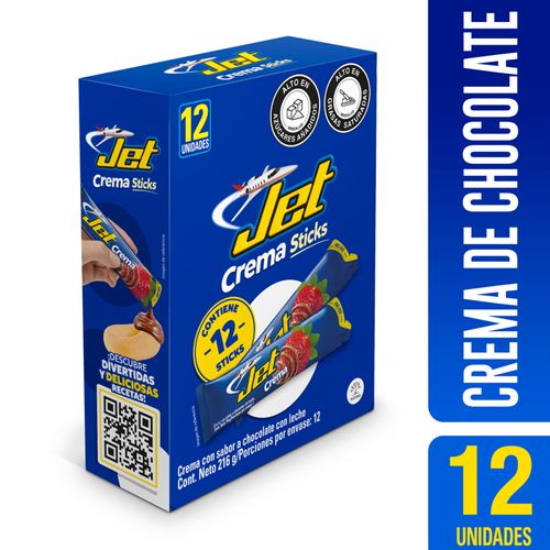 Chocolatina Jet Crema Sticks Caja X 12 Barras Nutresa
