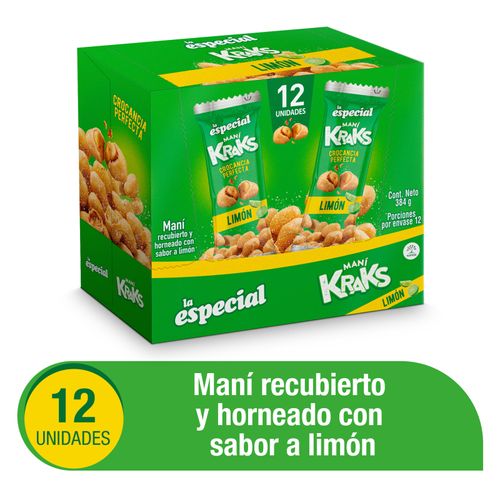 Maní La Especial Kraks Limón X 12 Unidades 384 Gr Nutresa