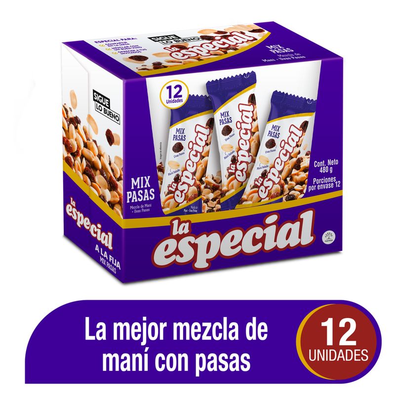 Maní Pasas La Especial Caja x 12 Unidades