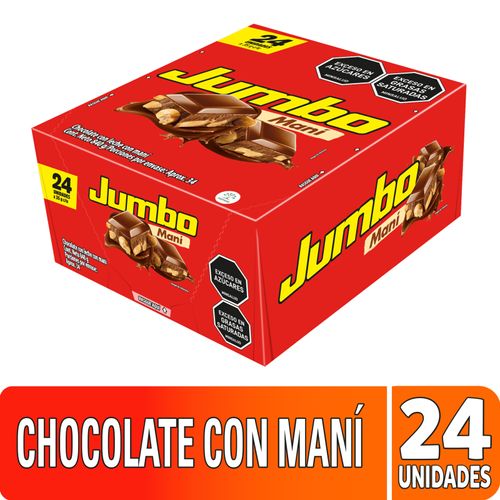 Chocolatina Jumbo Maní 34 Gr Caja X 24 Und Nutresa