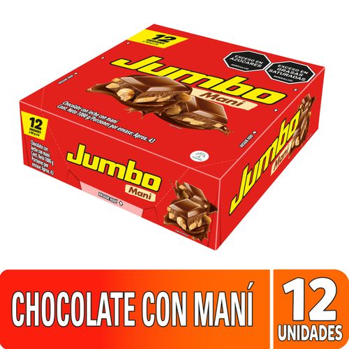 Chocolatina Jumbo Maní 90 Gr Caja X 12 Und Nutresa