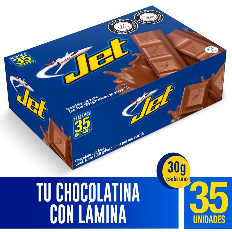 Chocolatina Jet Leche 35 Unidades Caja
