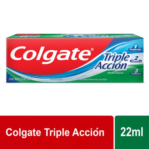 Crema Dental Colgate Triple Acción Tubo X 22 Ml