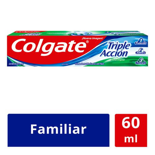 Crema Dental Colgate Triple Acción Tubo X 60 Ml