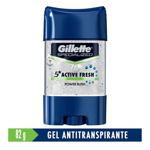 Desodorante Antitranspirante Hombre Gillette Power Rush Gel Frasco X 82 Gr