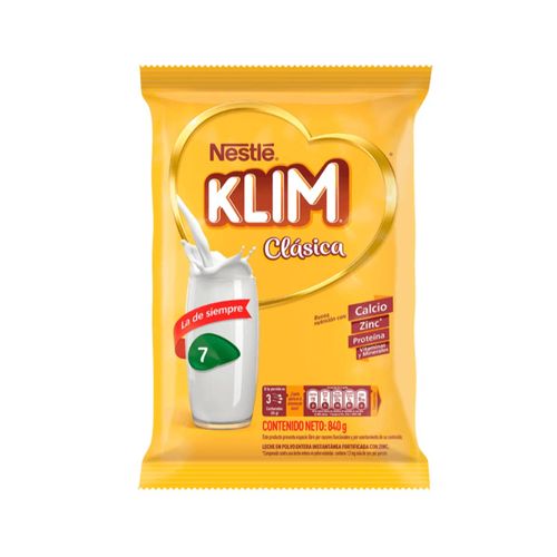 Leche En Polvo Klim Fortificada Clásica Bolsa X 840 Gr Nestle