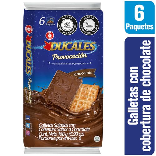 Galletas Ducales Provocación Chocolate Paquete X 6 Und 168 Gr Nutresa