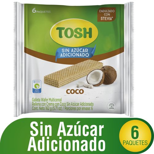 Galletas Tosh Wafer Coco Bolsa X 6 Unidades Nutresa
