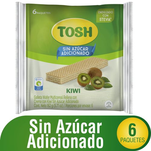 Galletas Tosh Wafer Kiwi Bolsa X 6 Und 162 Gr Nutresa