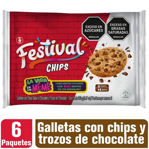 Galletas Festival Chips 6 Paquete X 40 Gr Nutresa