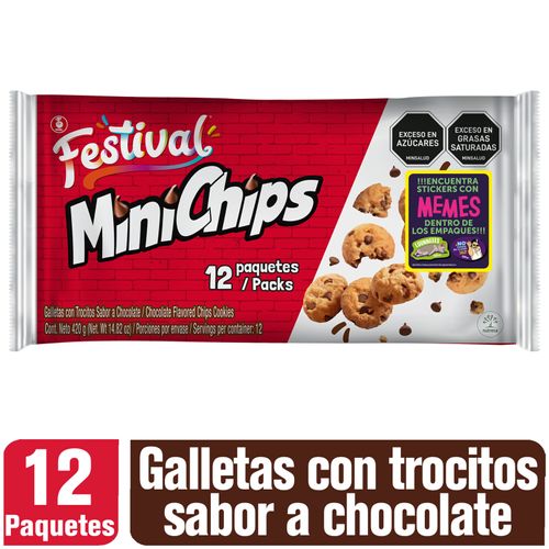 Galletas Festival Minichips Paquete X 12 Unidades Nutresa