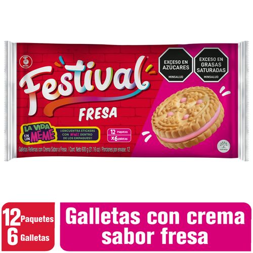 Galletas Festival Fresa Bolsa X 12 Nutresa