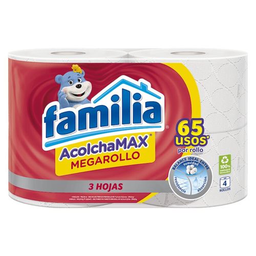 Papel Higiénico Familia Acmax Mega Paquete X 4 Rollos