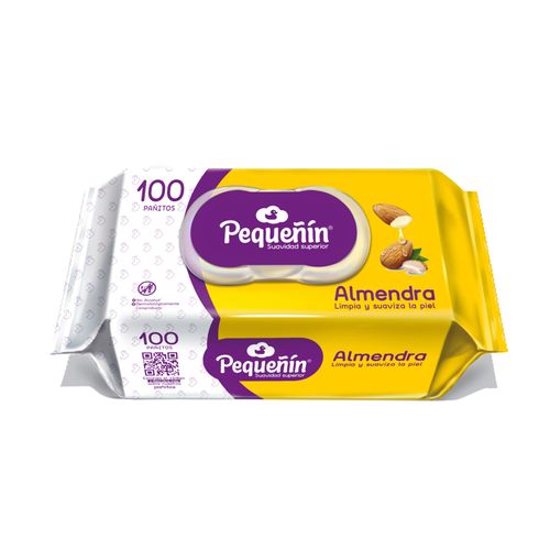 Pañitos Húmedos Pequeñin Almendra 100 Unidades Familia