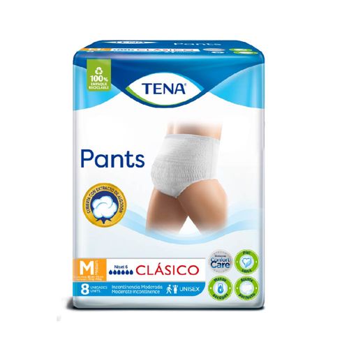 Pañal Para Adulto Tena Pants Clásico Medio Paquete X 8 Unidades Familia
