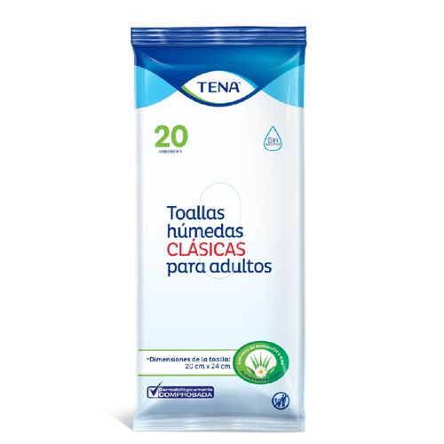 Toallas Tena Húmedas Clásicas Paquete X 20 Unidades Familia