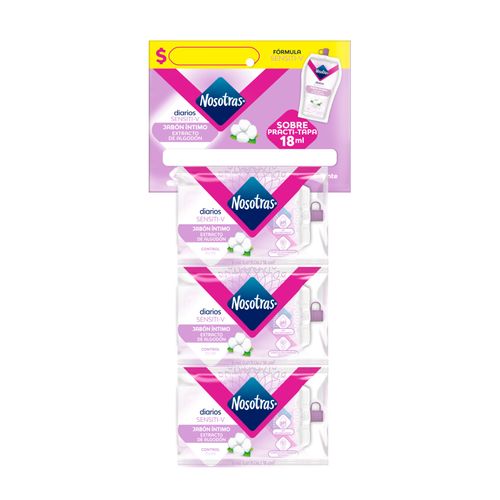 Jabón Íntimo Nosotras Sensitive Ristra 6 Sobres 18Ml Familia
