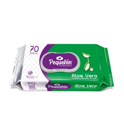 Pañitos Húmedos Pequeñin Aloe Flat Pack Paquete X 70 Unidades Pag 50 Lle 70 Familia