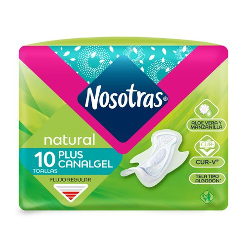Toallas Higiénicas Nosotras Plus Canalgel Bolsa X 10 Familia