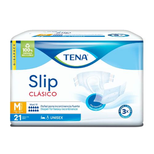 Pañal Para Adulto Tena Slip Clasic Medio Paquete X 21 Unidades Familia
