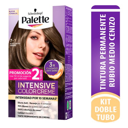 Tinte Palette Intensive Cc Rubio Medio Cenizo Doble Tubo X 7-1 Henkel