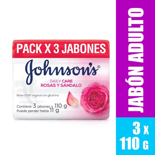 Jabón Johnson Rosas Sandalo Tripack 3 Barras X 110 Gr
