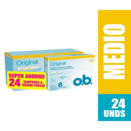 Tampones Ob Original Medio Caja X 16 Tampones + Tampones Ob Johnson