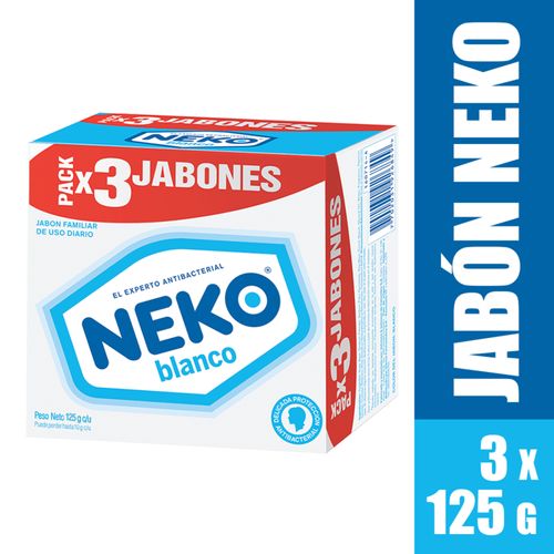 Jabón Neko Blanco 3 Barras X 125 Gr Johnson