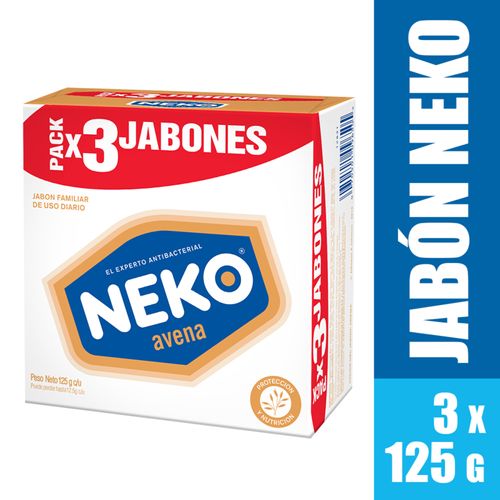Jabón Neko Avena 3 Barras X 125 Gr Johnson