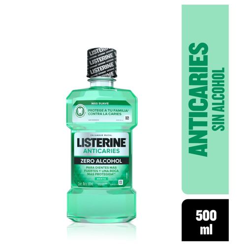 Enjuague Bucal Listerine Zero Anticaries Frasco X 500 Ml Johnson