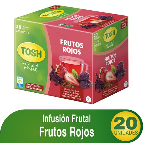 Galletas InFusión Tosh Caliente Frutos Rojos Bolsa X 20 Unidades 24 Gr Nutresa