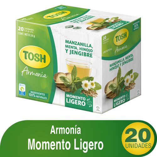 Aromática Tosh Momento Ligero Bolsa X 20 Unidades Nutresa