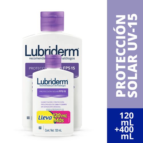 Loción Lubriderm Uv Frasco X 400Ml + Loc Uv Frasco X 120Ml Precio Especial Johnson