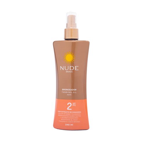 Bronceador Nude Bronze Aceite Spf 2 Spray 240 Ml Prebel